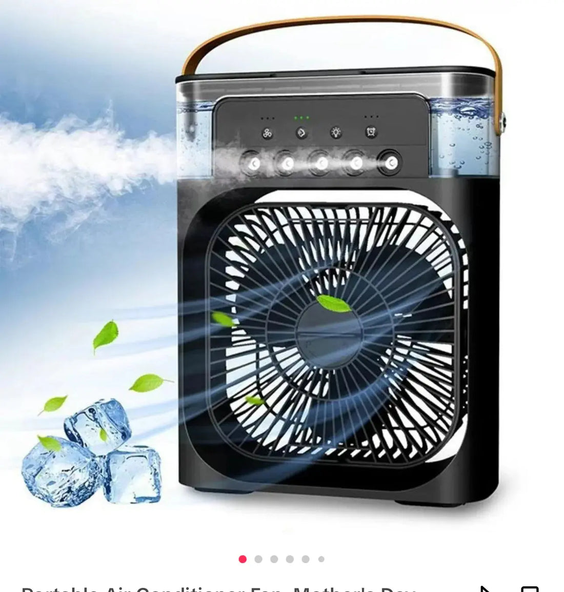 Portable Air Conditioner Fan with Humidifier and Hydrocooling Function for Office and Home Use