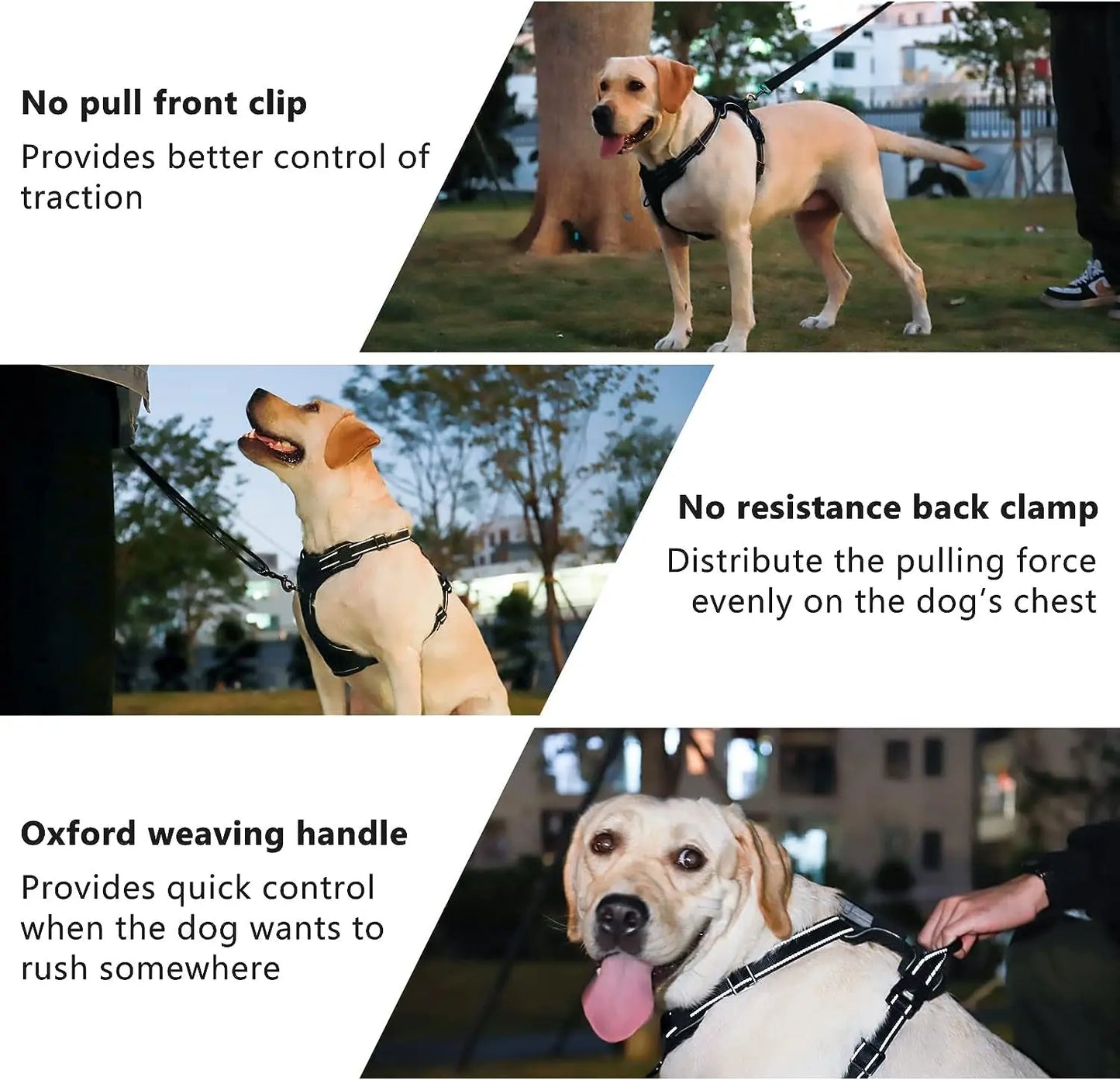 No Pull Dog Harness, Light up Dog Harness There Are 3 Light Modes with Control Handle and Reflective Strap, Adjustable Breathable Dog Vest Suitable for Small, Medium, Large Dogs(S)