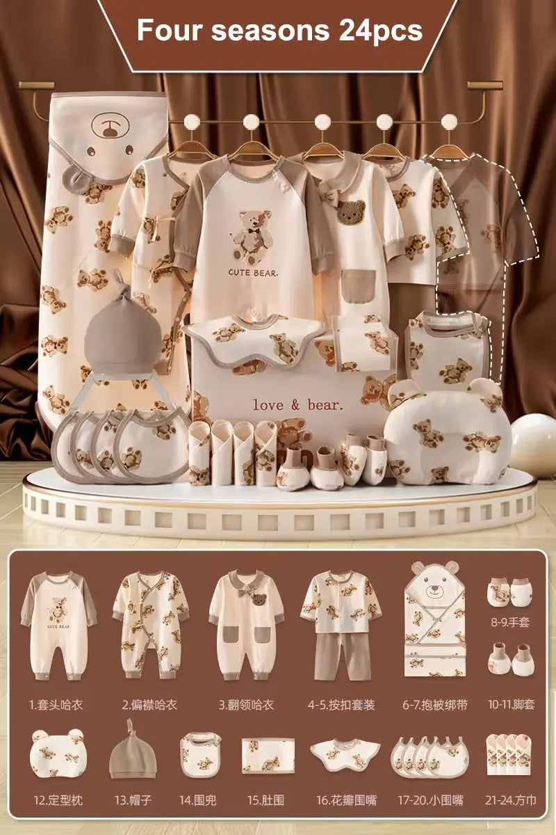20/22/24/26 Pieces Newborn Clothes Baby Gift Pure Cotton Set 0-6 Months Autumn and Winter Kids Suit Unisex without Box