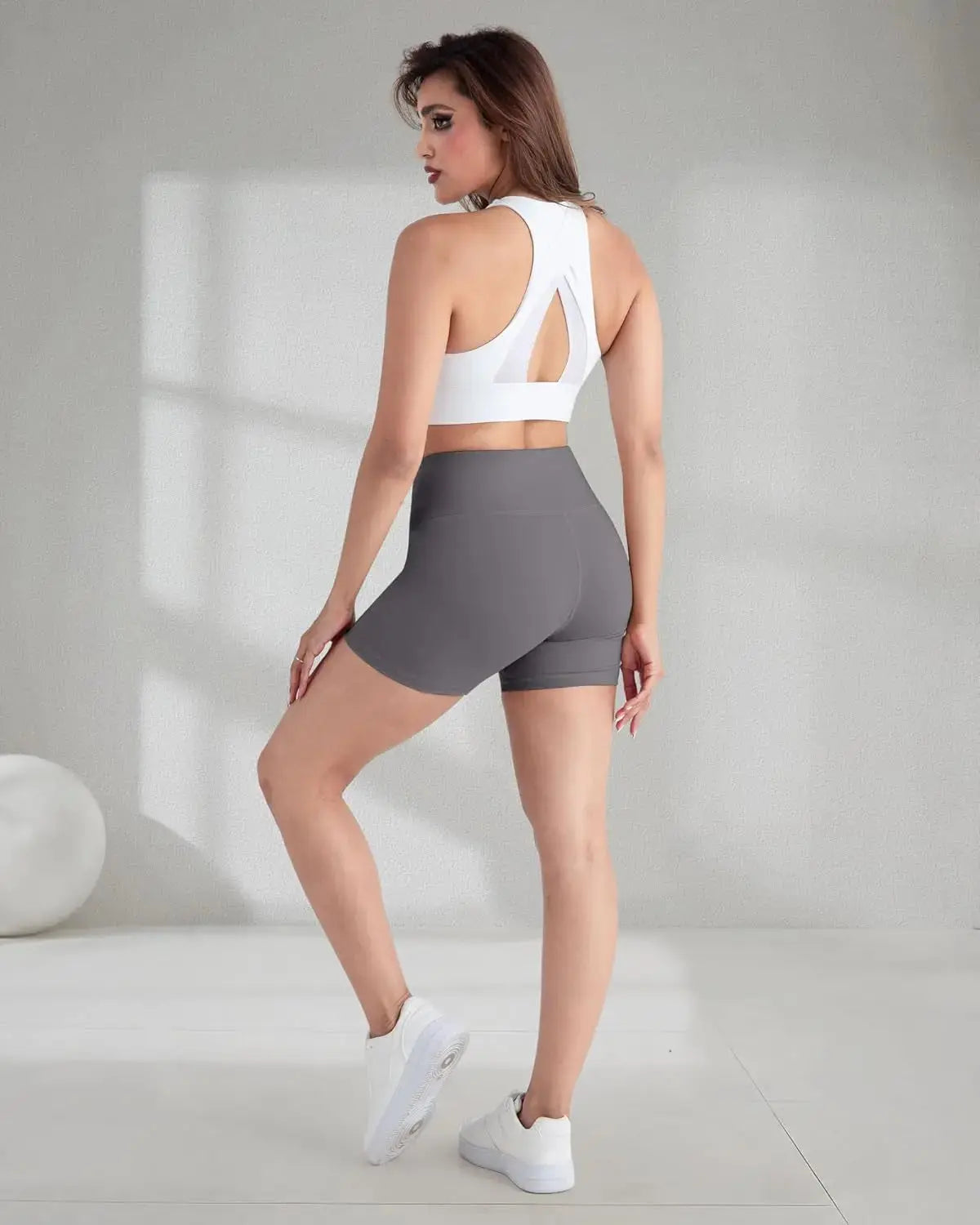 High Waisted Spandex Biker Shorts, Workout Booty Soft Yoga Shorts for Women