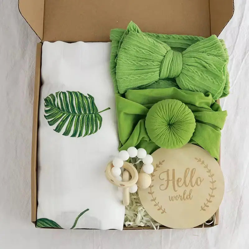 100% Organic Cotton Newborn Gifts Box 0-6 Months Baby Clothes Set Muslin Blanket Baby Receiving Wrap
