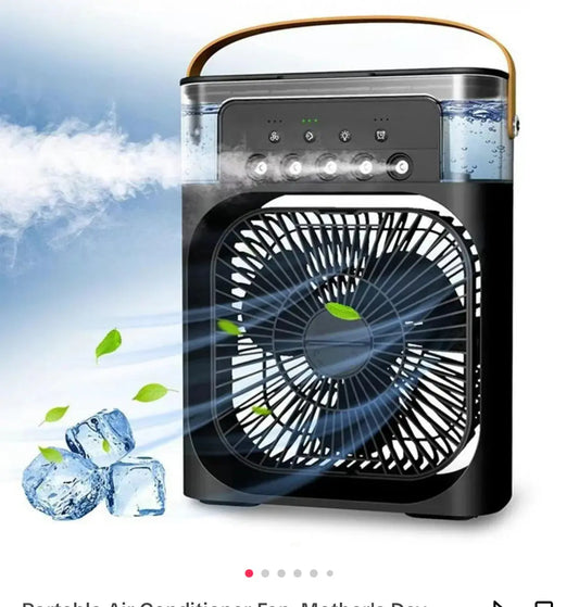 Portable Air Conditioner Fan with Humidifier and Hydrocooling Function for Office and Home Use