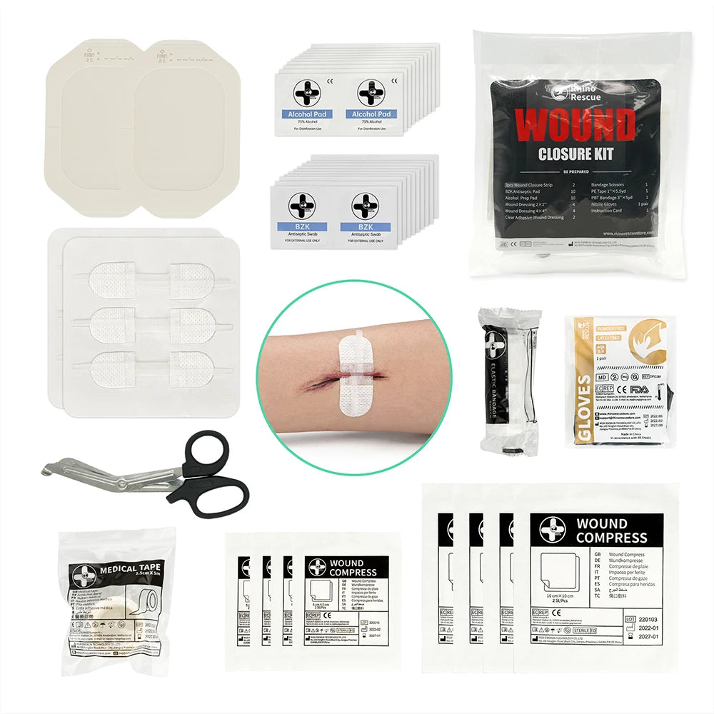 Zip Stitch 6Pcs with Wound Dresssings, Wound Closure Strips, Zipstitch Laceration Closure Kit for Cut Care Band-Aid