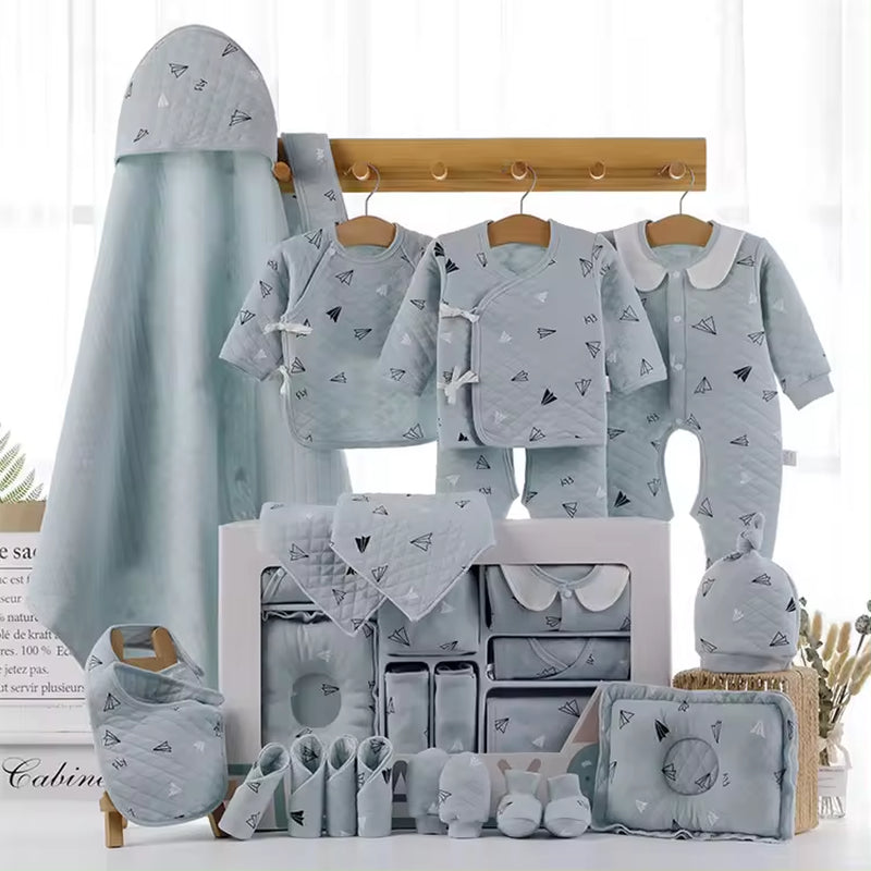 New Born Baby High Quality Boutique Luxury Plain Newborn 100% Cotton Clothing Gift Box Set