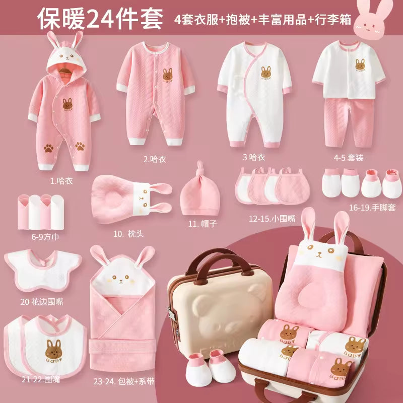 Baby Clothes Outfit Gift 22 Pcs 24 Pcs 26 Pcs Baby Pajamas Set 100% Cotton Newborn Gift Set Box Baby Clothing Gift Set