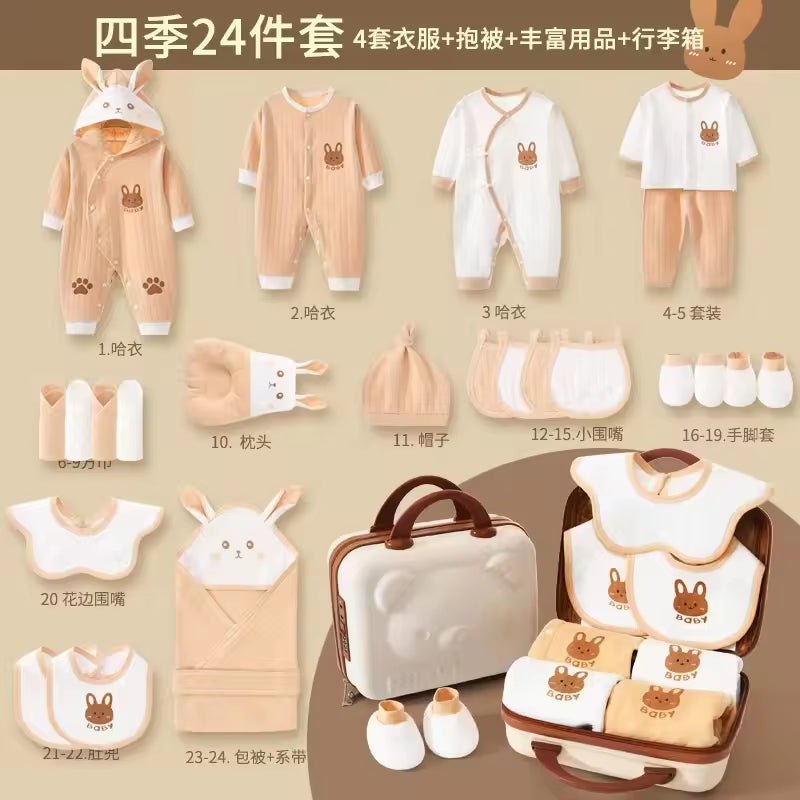 Baby Clothes Outfit Gift 22 Pcs 24 Pcs 26 Pcs Baby Pajamas Set 100% Cotton Newborn Gift Set Box Baby Clothing Gift Set