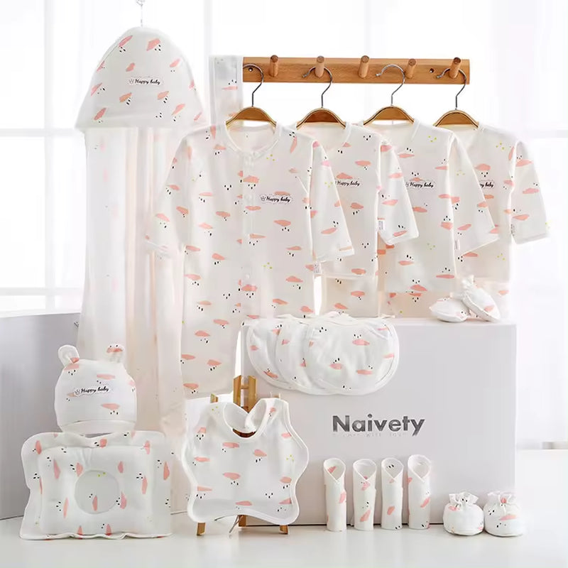 New Born Baby High Quality Boutique Luxury Plain Newborn 100% Cotton Clothing Gift Box Set