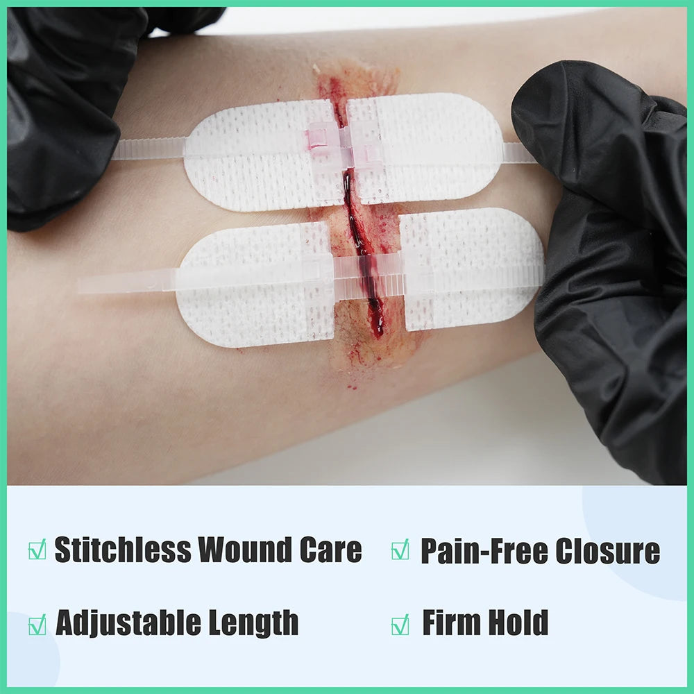 Zip Stitch 6Pcs with Wound Dresssings, Wound Closure Strips, Zipstitch Laceration Closure Kit for Cut Care Band-Aid