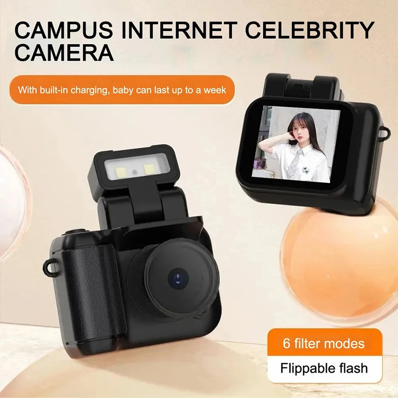 Mini Monoreflexes Style Camera Cmos with Flash Lamp and Battery Dock Portable Video Recorder Dv 1080P with Lcd Screen New