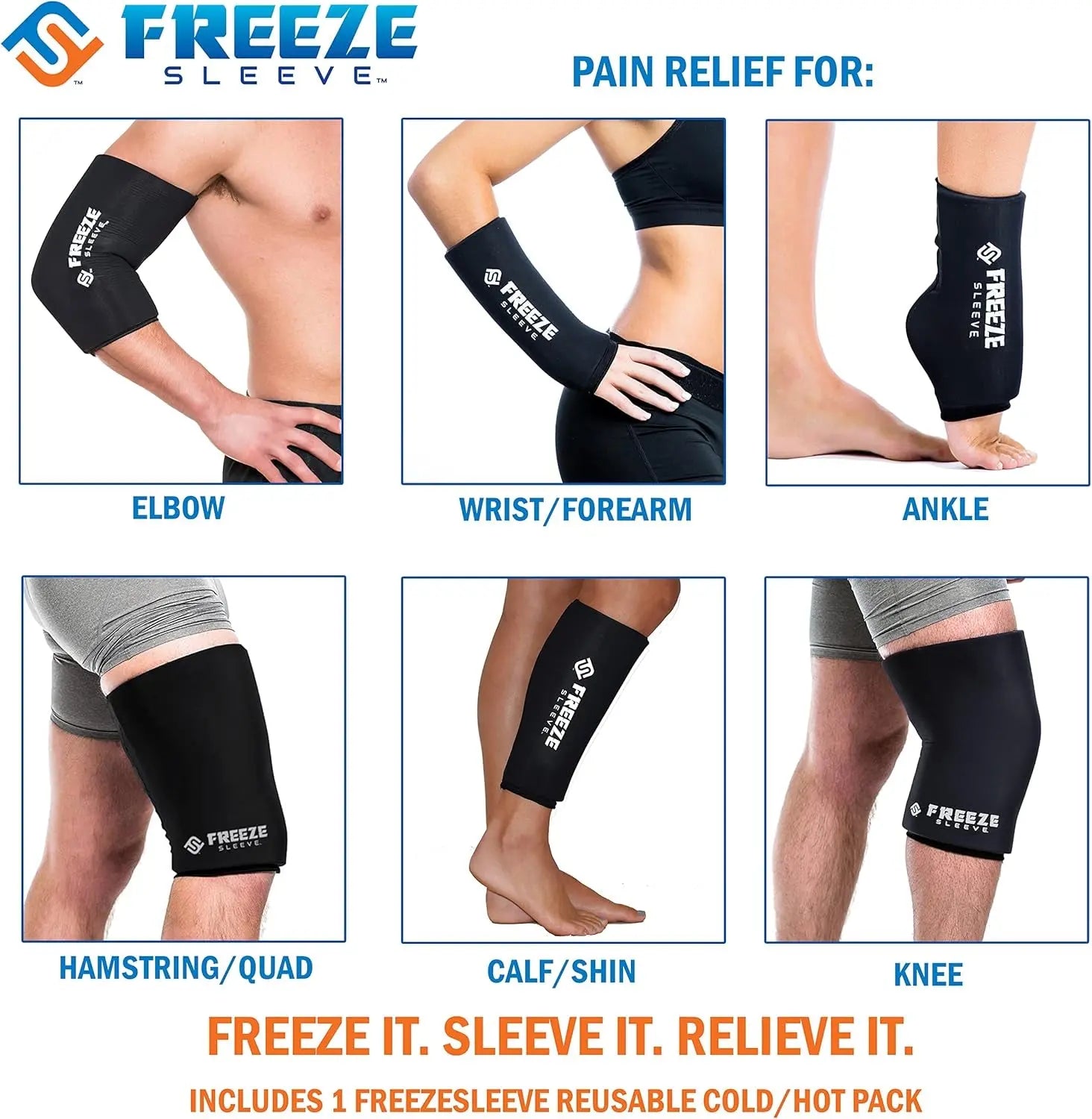 Ice and Heat Therapy Sleeve | Reusable Ice Pack Flexible Gel Compression Sleeve for Pain Relief and Recovery of Elbow Knee Ankle Leg Wrist Injuries | Turquoise Small Medium