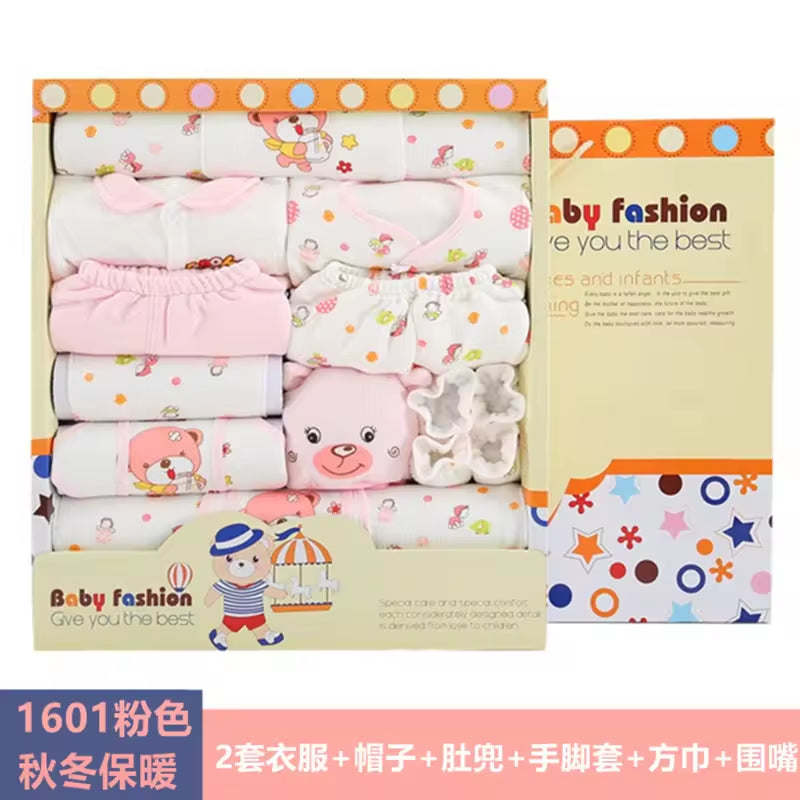 Autumn Winter 100% Cotton 16PCS 17PCS Baby Sleepwear Newborn Clothes Baby Gift Baby Clothes Gift Box Set