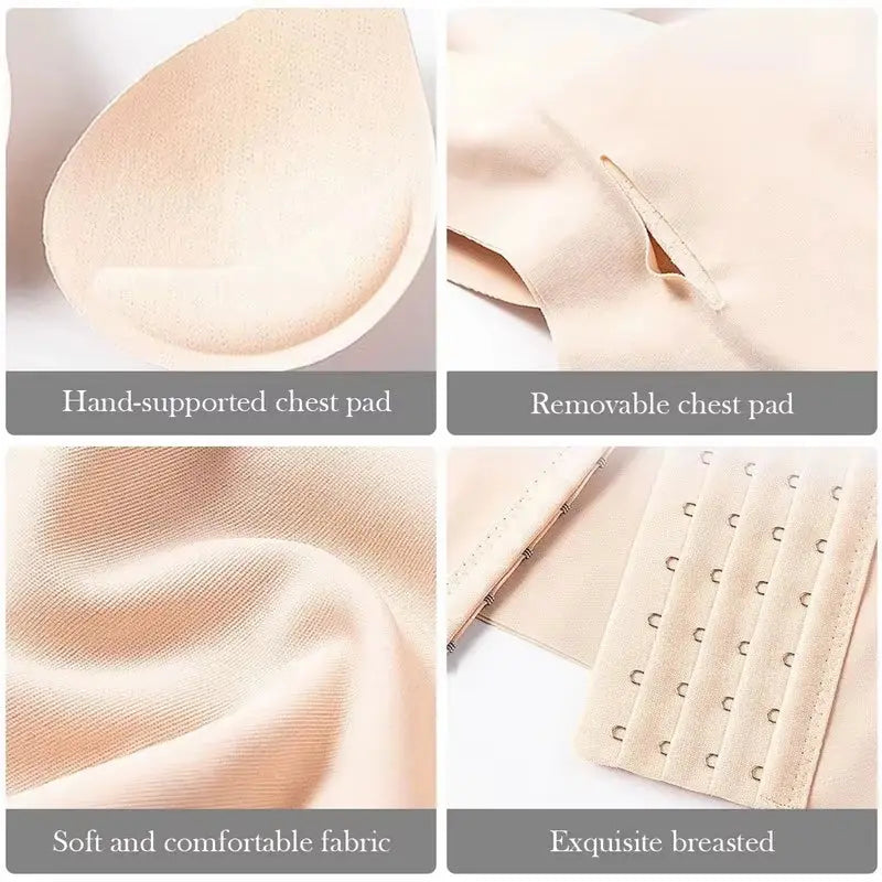 Women 3-In-1 Body Shapewear Posture Corrector Underwear Tummy Control Back Support Push up Bra Shaper Vest Slim Tank Top Corset