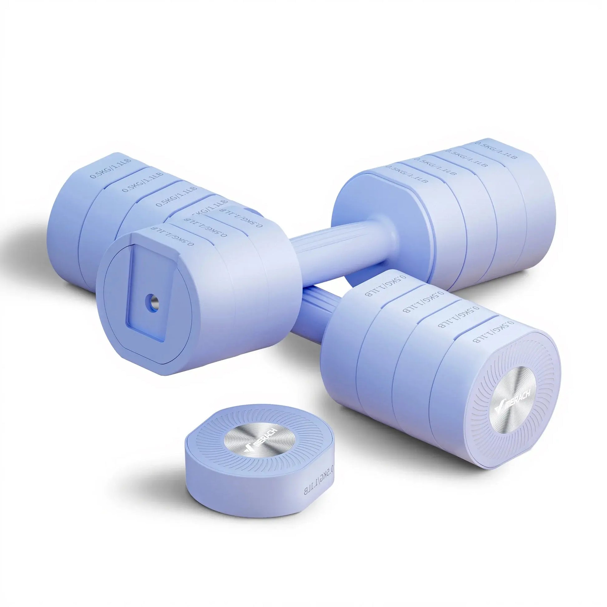 8.8 Lbs Adjustable Dumbbells Set of 2, 4-In-1 Free Weights for Women, Hand Weights for Home Gym, Blue