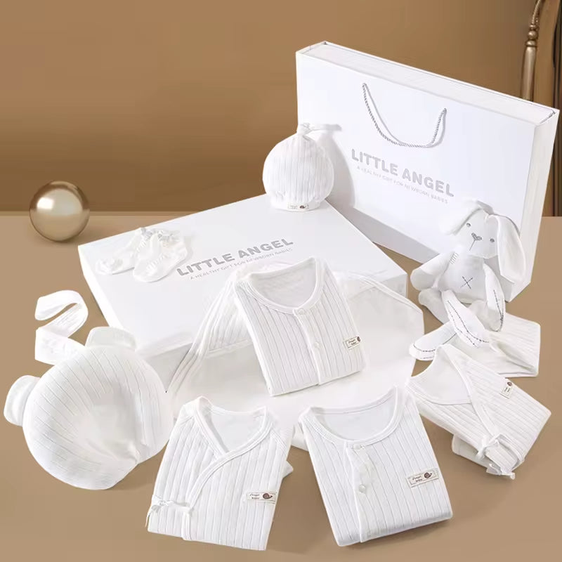 Spring Latest Design 100% Cotton Newborn Gift Box Clothes 12Pcs Soft Infant Baby Clothing Set for 0-12 Months