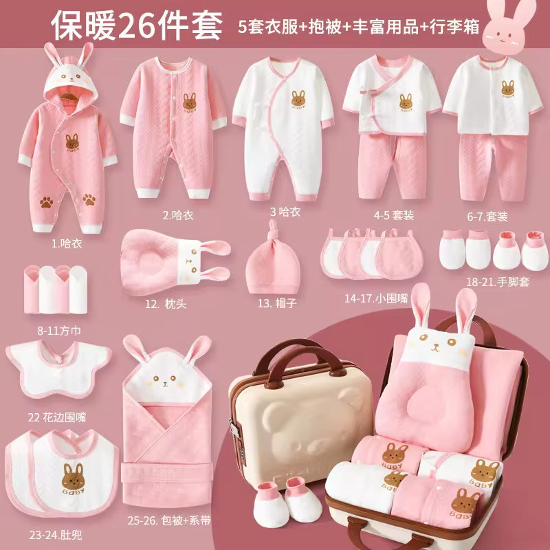 Baby Clothes Outfit Gift 22 Pcs 24 Pcs 26 Pcs Baby Pajamas Set 100% Cotton Newborn Gift Set Box Baby Clothing Gift Set