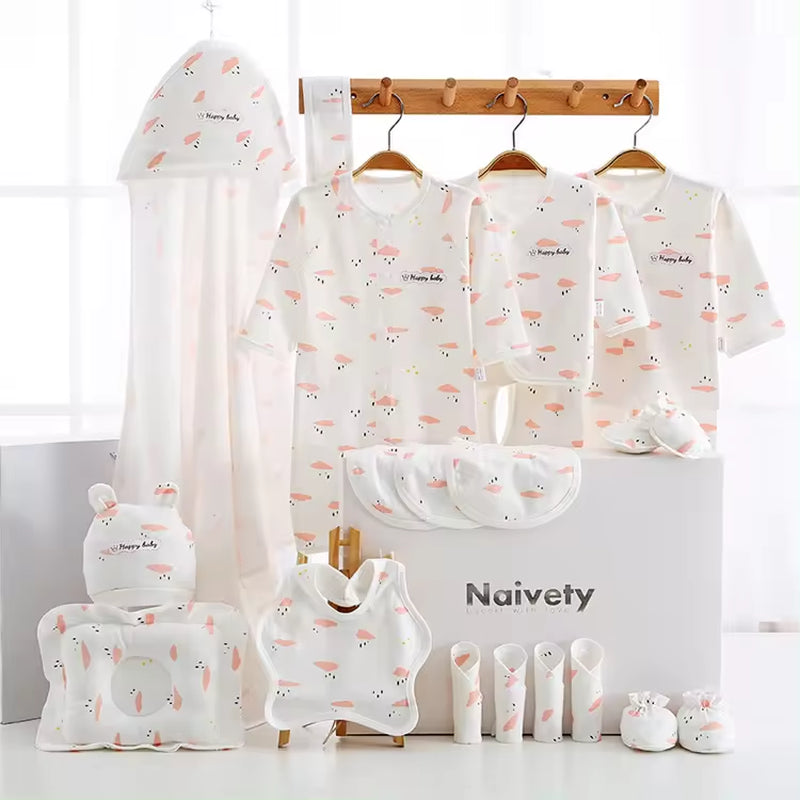 New Born Baby High Quality Boutique Luxury Plain Newborn 100% Cotton Clothing Gift Box Set