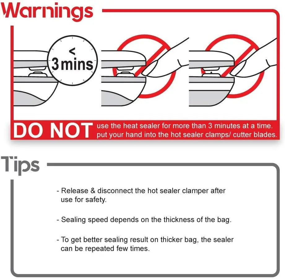 Mini Bag Sealer Heat Seal, Portable Vacuum Sealer with Hook, Heat Sealer, Chip Bag Sealer &amp; Cutter 2-In-1 (Grey) - Reseal for Snack Bags, Plastic Bags, Aluminum Bags