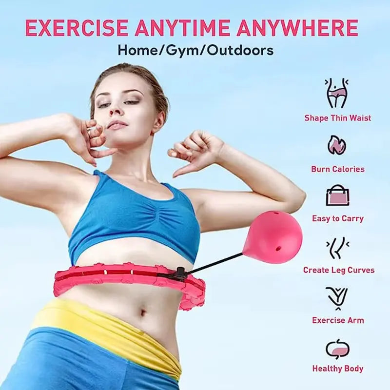 24 Sections Smart Sport Hoop Adjustable Thin Waist Massager Exercise Gym Circle Ring Fitness Equipment Waist Easy Weight Loss