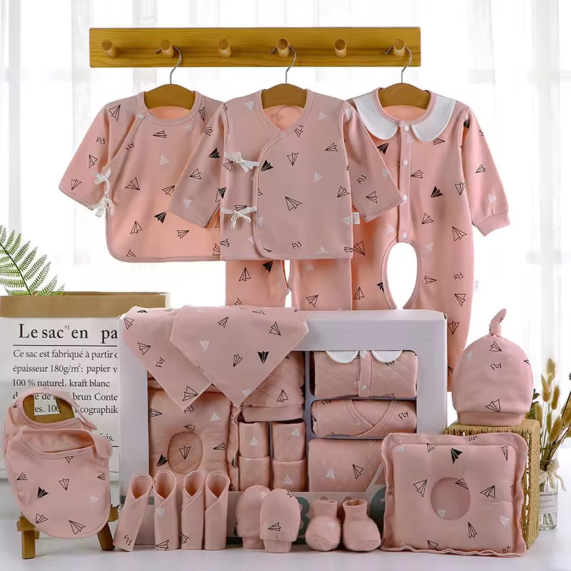 New Born Baby High Quality Boutique Luxury Plain Newborn 100% Cotton Clothing Gift Box Set