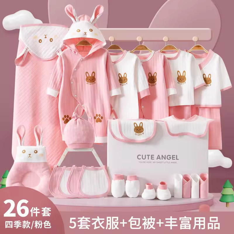 Baby Clothes Outfit Gift 22 Pcs 24 Pcs 26 Pcs Baby Pajamas Set 100% Cotton Newborn Gift Set Box Baby Clothing Gift Set