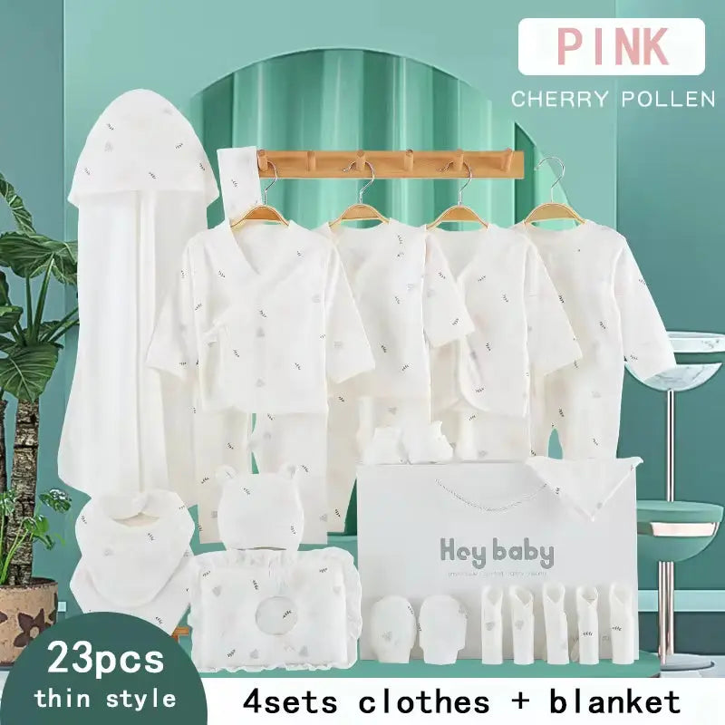 Hot Selling Newborn Cotton Baby Clothing Gift Set with Leaf Pattern