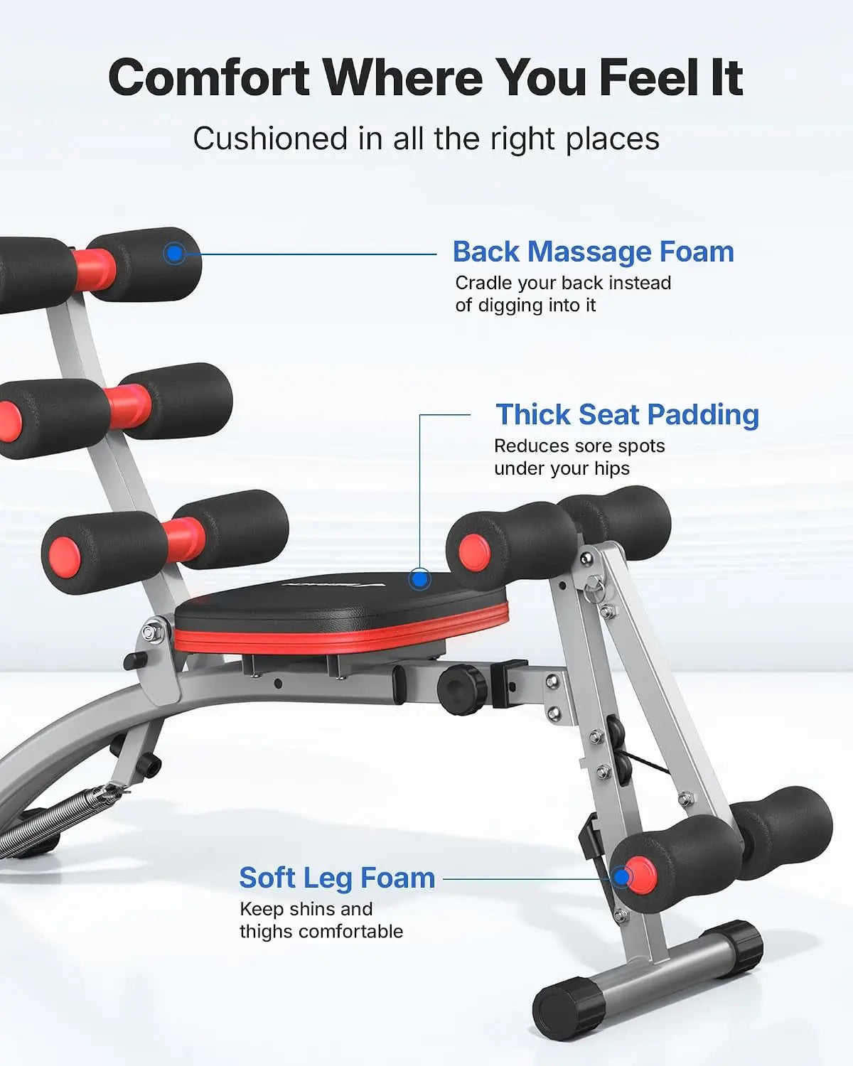 Ab Machine, Adjustable Ab Trainer, Sit up Exercise Equipment 300LBS