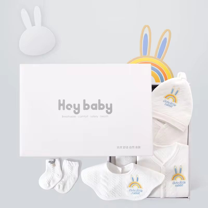 Four Seasons Style 15~20PCS New Born Baby Clothing Set Pure Cotton White Baby Rompers Baby Clothes Newborn Set Gift Box