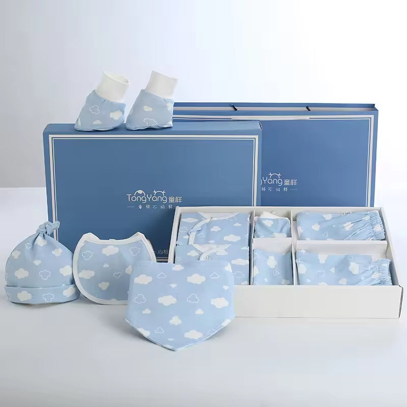 Best Selling Soft Cotton 0-3 Months Spring Autumn Blue Pink Yellow 12Pcs Newborn Baby Gift Set