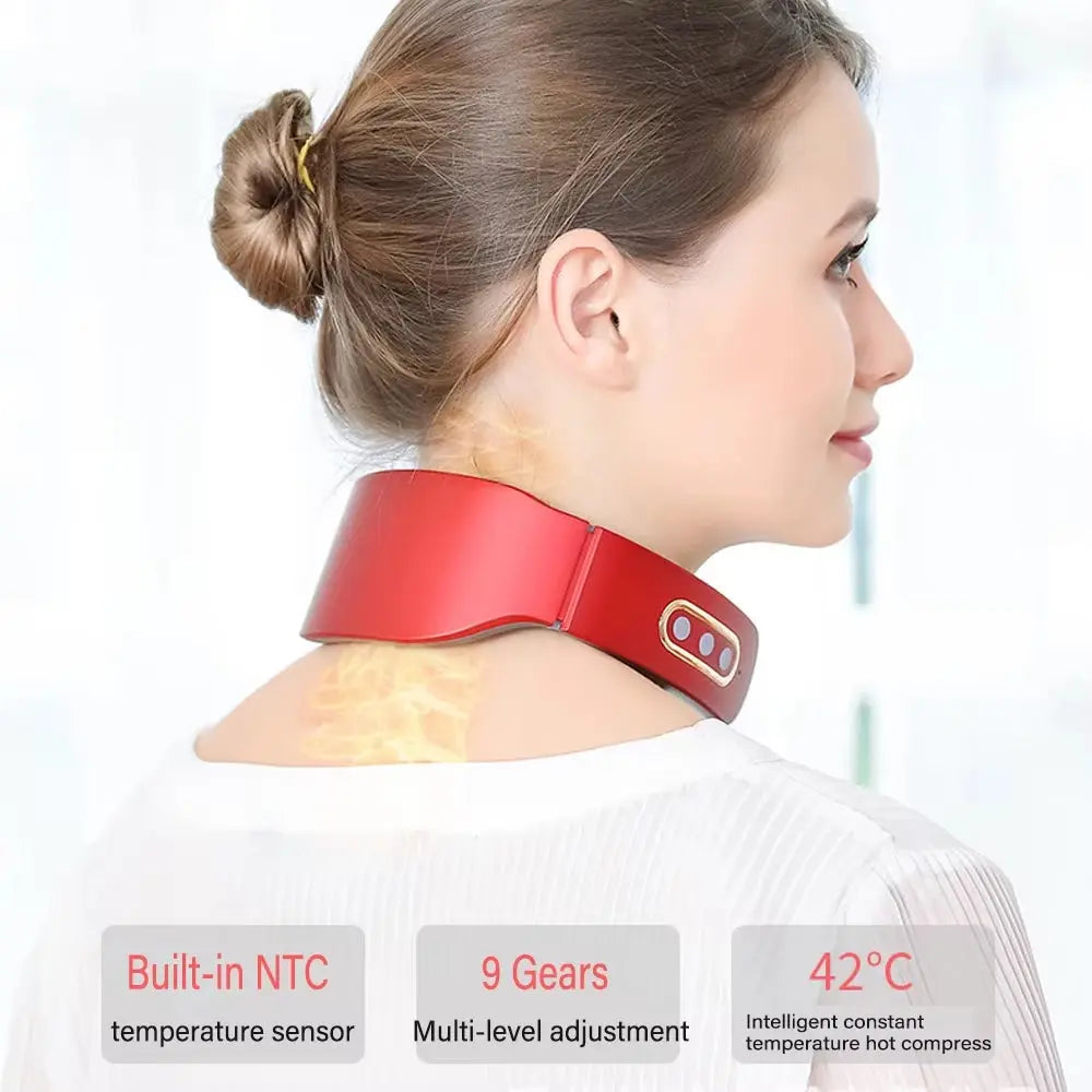 6 Mode Electric Neck Massager Neck and Shoulder Pulse Massager Muscle Relaxation Neck Massager Tool Relax Cervical Relief Pain