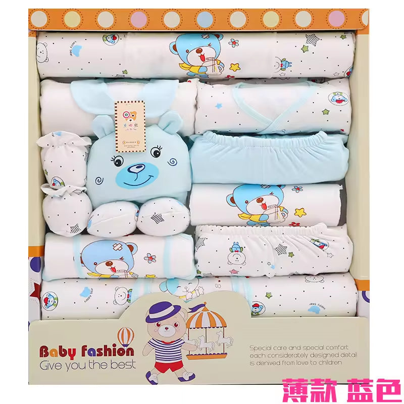 Autumn Winter 100% Cotton 16PCS 17PCS Baby Sleepwear Newborn Clothes Baby Gift Baby Clothes Gift Box Set