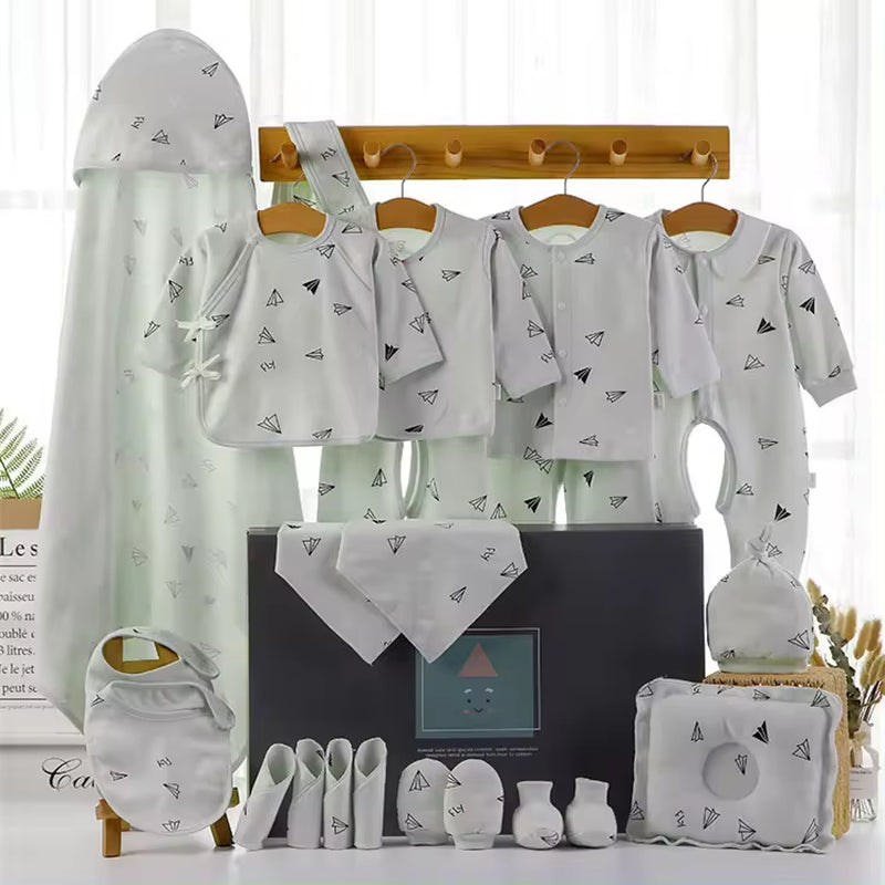 New Born Baby High Quality Boutique Luxury Plain Newborn 100% Cotton Clothing Gift Box Set