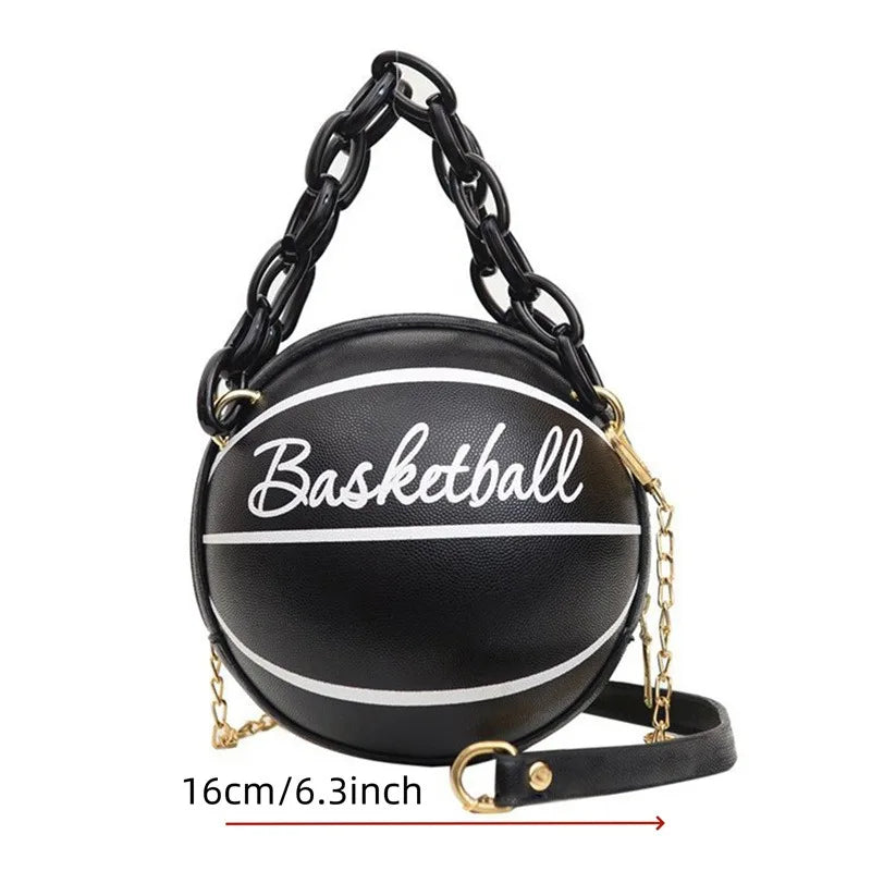 Hot Selling Ladies Spherical Bag Personality Basketball Bag New Shoulder Messenger Bag Korean round Bag Women'S Bag