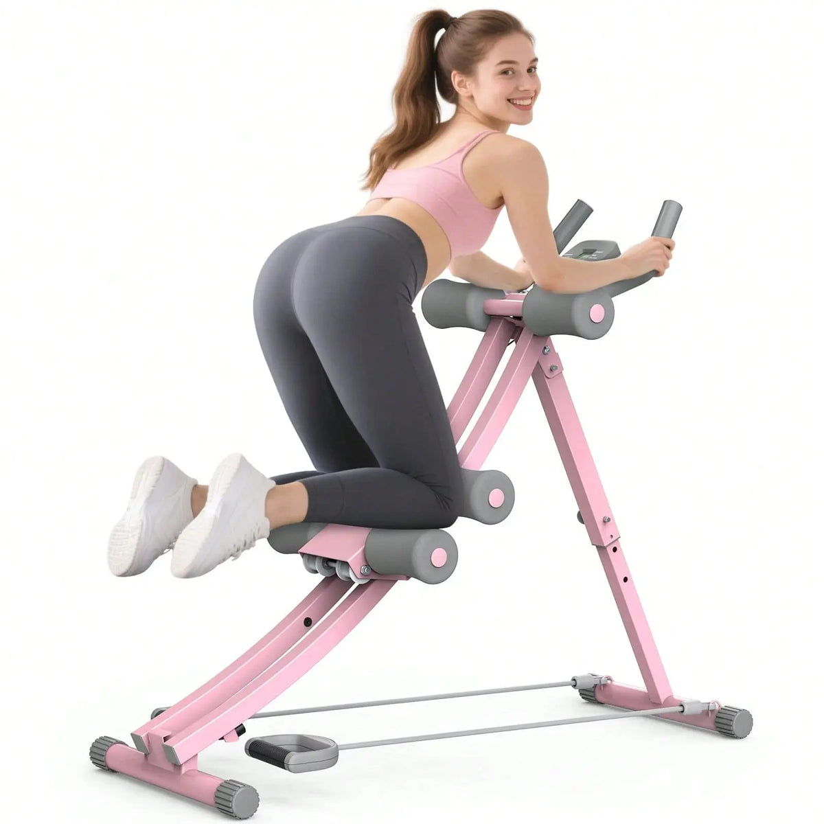 GIKPAL Ab Workout Equipment, Ab Machine for Home Gym, Height Adjustable Ab Trainer, Foldable Fitness Equipment, Abdominal Trainers Ab Workout Machine