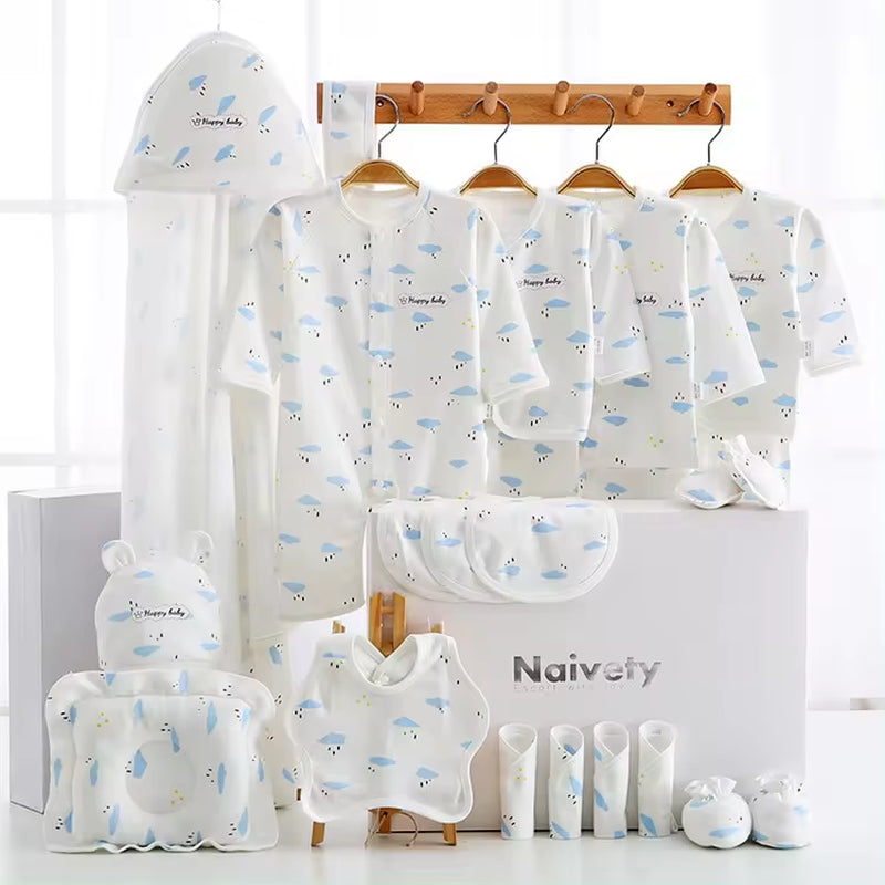 New Born Baby High Quality Boutique Luxury Plain Newborn 100% Cotton Clothing Gift Box Set