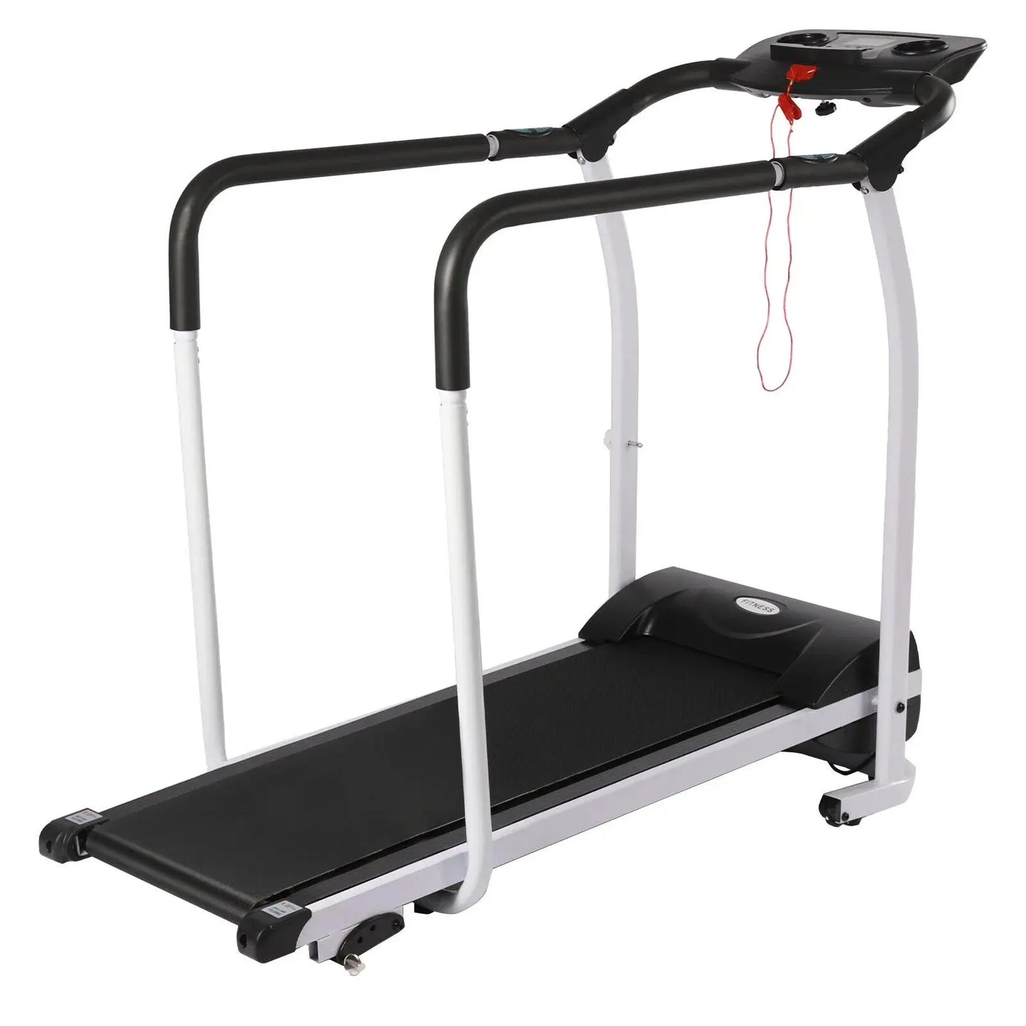Recovery Fitness Walking Treadmill W/ Full Length Handrails Heart Rate Sensor