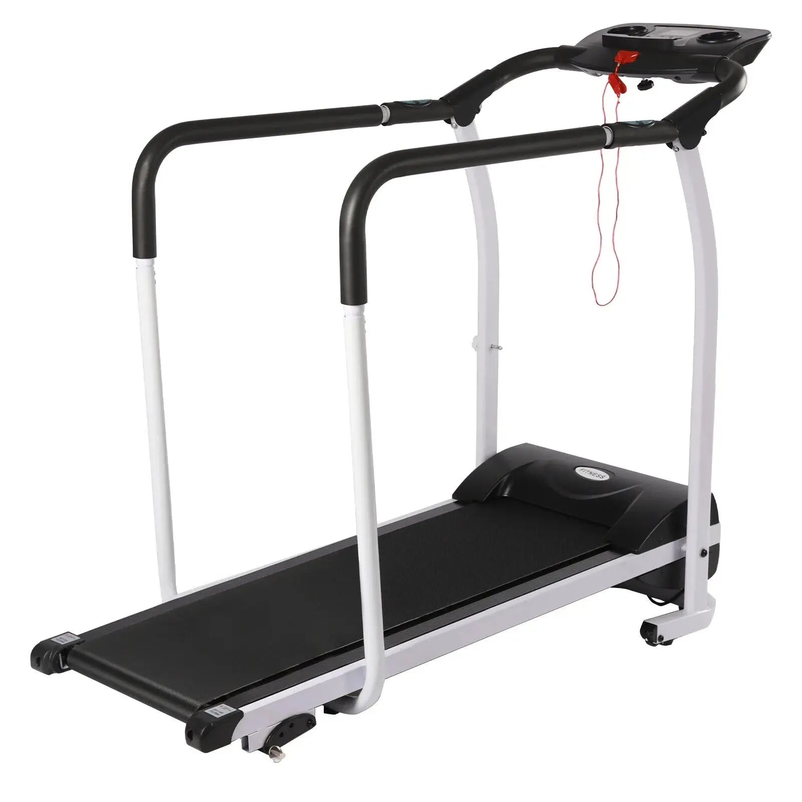 Recovery Fitness Walking Treadmill W/ Full Length Handrails Heart Rate Sensor