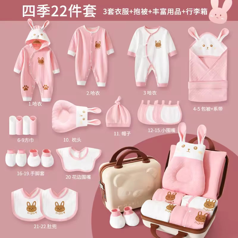 Baby Clothes Outfit Gift 22 Pcs 24 Pcs 26 Pcs Baby Pajamas Set 100% Cotton Newborn Gift Set Box Baby Clothing Gift Set