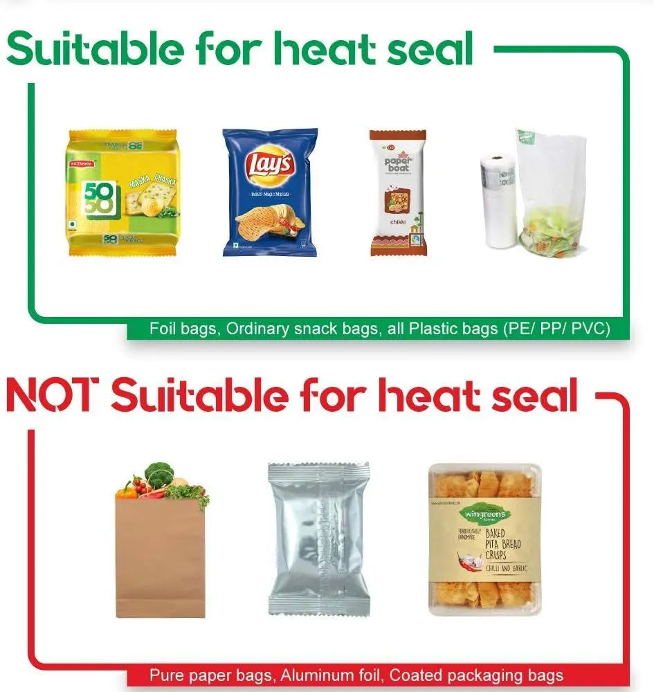 Mini Bag Sealer Heat Seal, Portable Vacuum Sealer with Hook, Heat Sealer, Chip Bag Sealer &amp; Cutter 2-In-1 (Grey) - Reseal for Snack Bags, Plastic Bags, Aluminum Bags