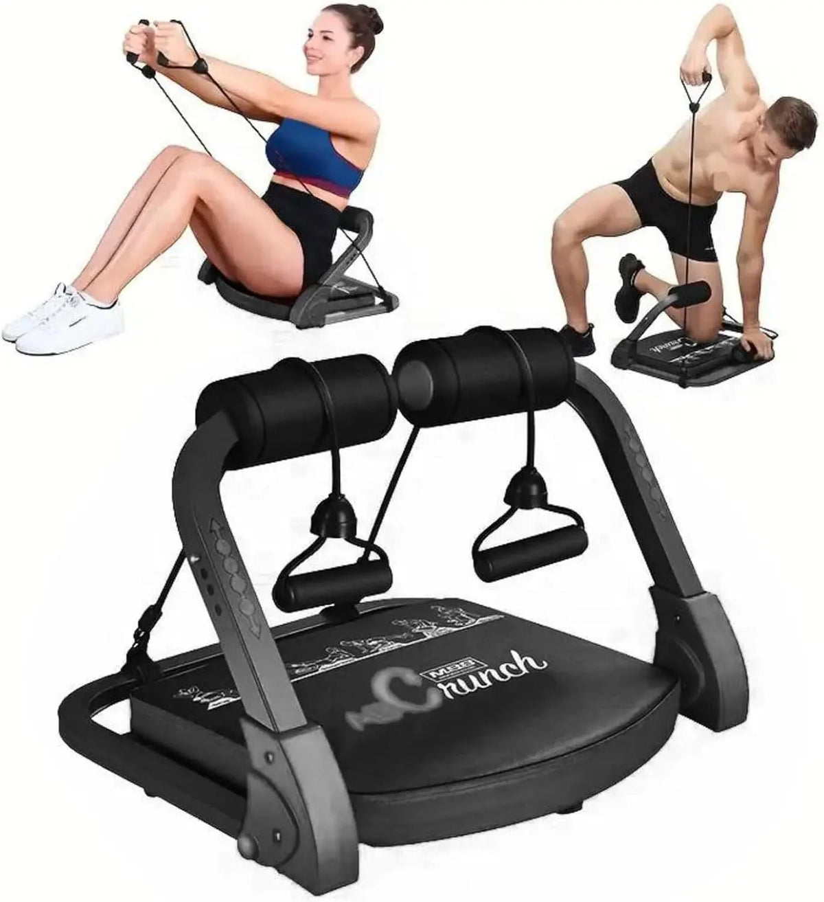 Ab Machine Ab Workout Equipment Sit up Machine & Exercise Equipment Ab Crunch Machine for Stomach Workout Ab Core Trainer Abdominal Machine for Home Gym with Resistance Bands
