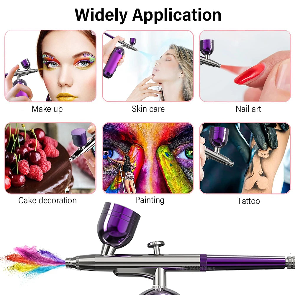 Airbrush Nail with Compressor Portable Air Brush for Nails Art Paint Cake Crafts Portable Nails Spray Airbrush Compressor Kit