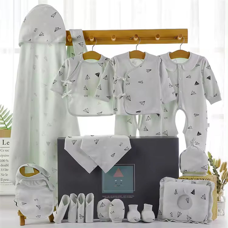 New Born Baby High Quality Boutique Luxury Plain Newborn 100% Cotton Clothing Gift Box Set