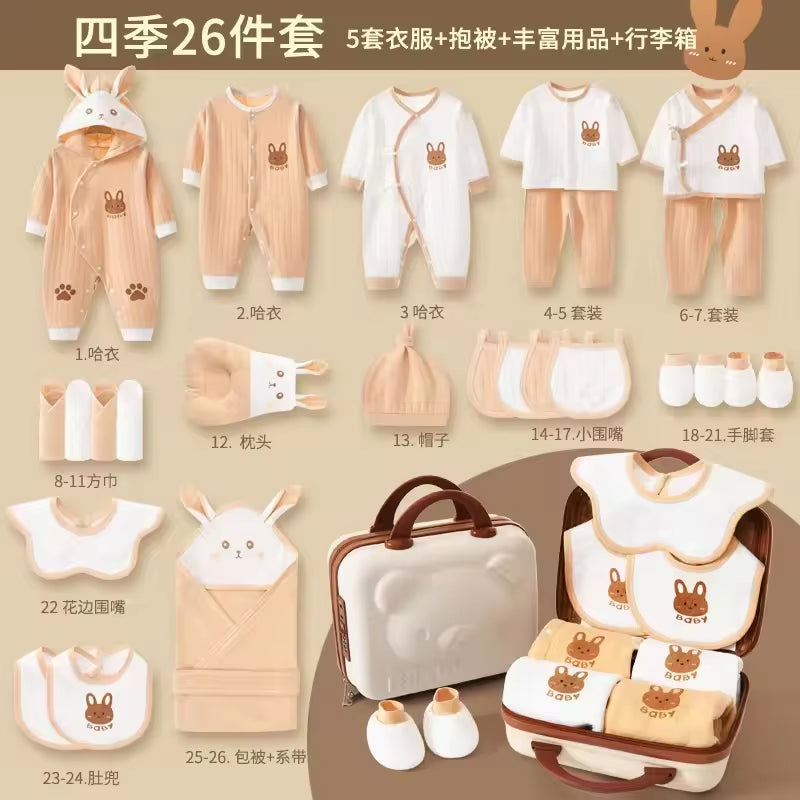 Baby Clothes Outfit Gift 22 Pcs 24 Pcs 26 Pcs Baby Pajamas Set 100% Cotton Newborn Gift Set Box Baby Clothing Gift Set