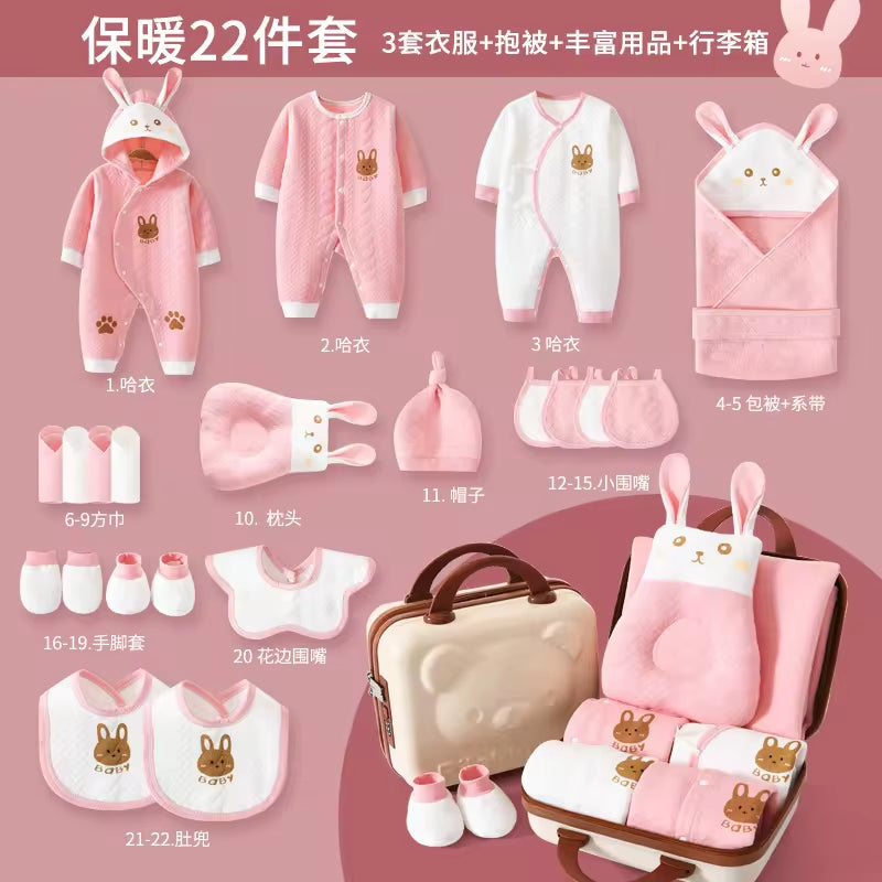 Baby Clothes Outfit Gift 22 Pcs 24 Pcs 26 Pcs Baby Pajamas Set 100% Cotton Newborn Gift Set Box Baby Clothing Gift Set