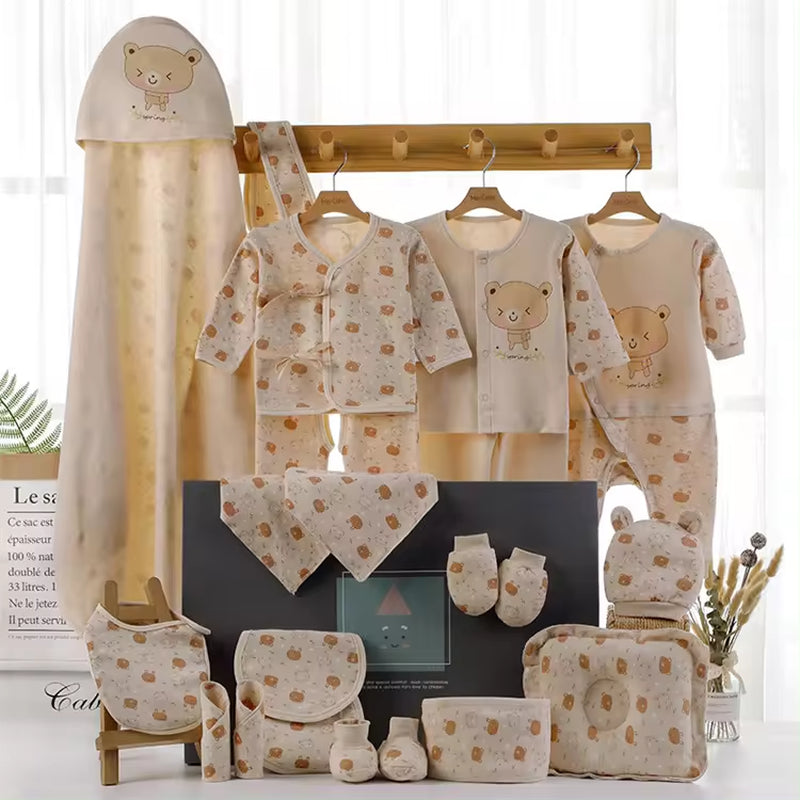 New Born Baby High Quality Boutique Luxury Plain Newborn 100% Cotton Clothing Gift Box Set