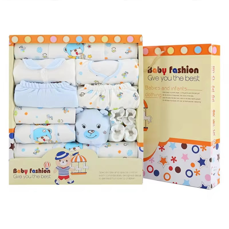 Autumn Winter 100% Cotton 16PCS 17PCS Baby Sleepwear Newborn Clothes Baby Gift Baby Clothes Gift Box Set