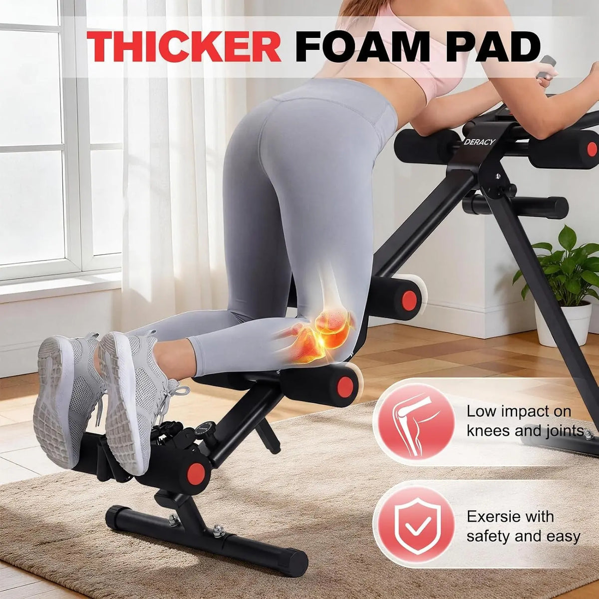 Ab Workout Machine Adjustable Ab Trainer Abdominal Trainer for Home Gym Foldable Ab Crunch Machine for Core 440 LBS