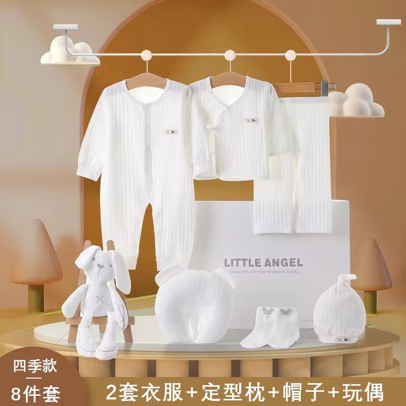 Spring Latest Design 100% Cotton Newborn Gift Box Clothes 12Pcs Soft Infant Baby Clothing Set for 0-12 Months