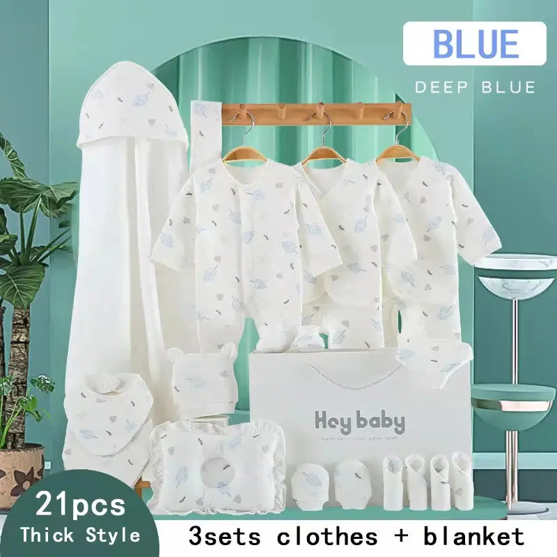 Hot Selling Newborn Cotton Baby Clothing Gift Set with Leaf Pattern