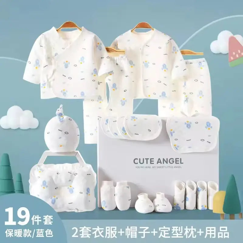 Wholesale 19Pcs 24Pcs Solid Newborn Baby Birth Gift Set Baby Clothes Gift Box Set Infant 100% Cotton Baby Gift Set