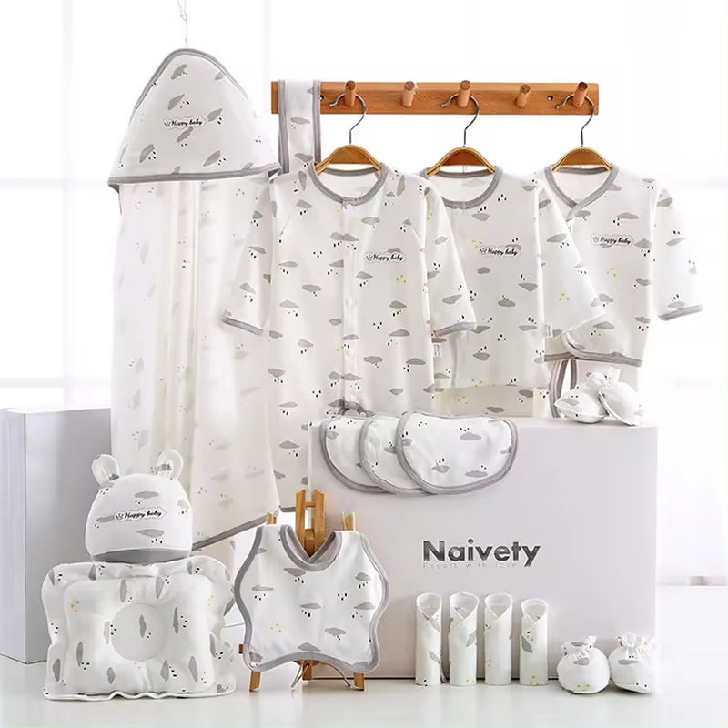 New Born Baby High Quality Boutique Luxury Plain Newborn 100% Cotton Clothing Gift Box Set